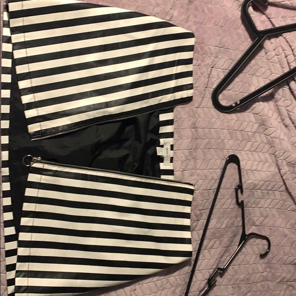 Plus Sized Faux Leather Stripe Skirt - Picture 5 of 7